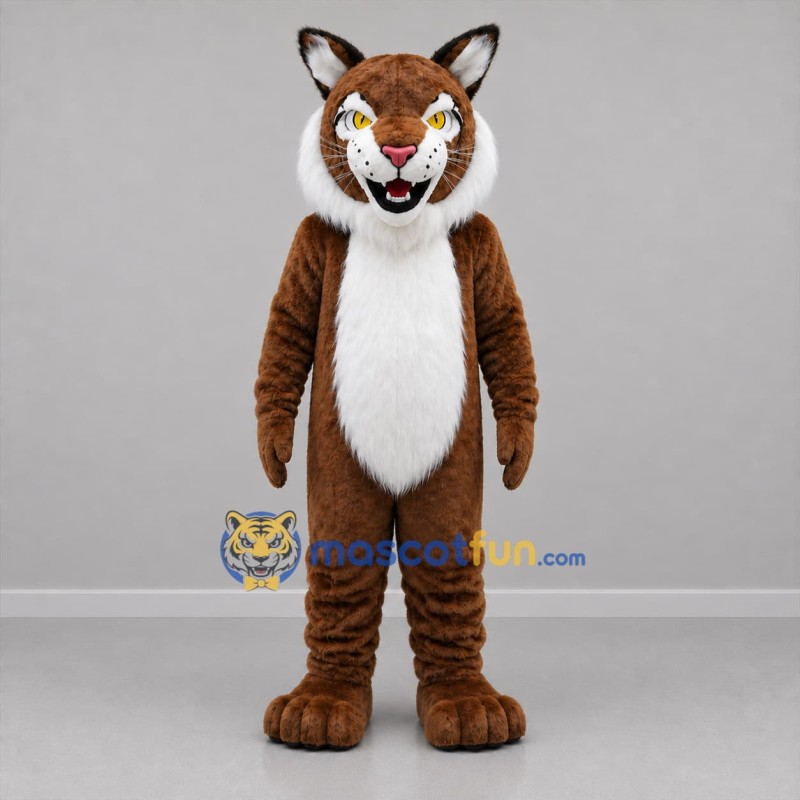 Custom Brown and White Lynx Mascot Costume Adult Full Body Suit for Wildlife Events