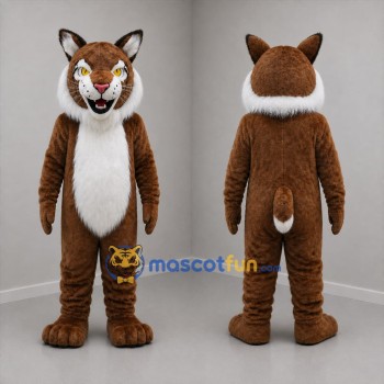 Custom Brown and White Lynx Mascot Costume Adult Full Body Suit for Wildlife Events