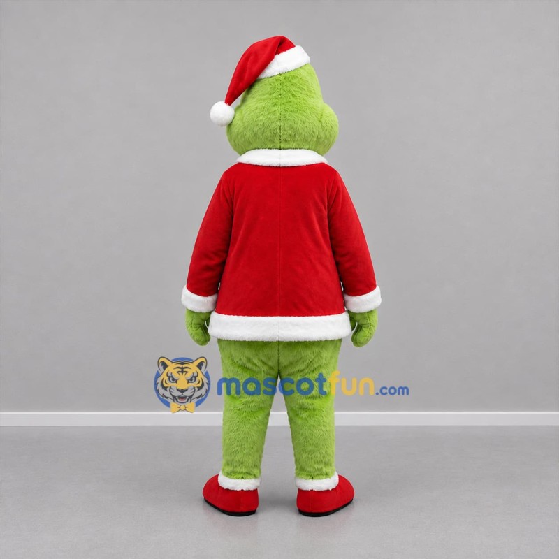 Custom Green and Red Christmas Monster Mascot Costume Adult Full Body Suit for Christmas Events