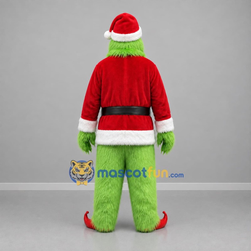 Custom Green and Red Christmas Monster Mascot Costume Adult Full Body Suit for Christmas Events