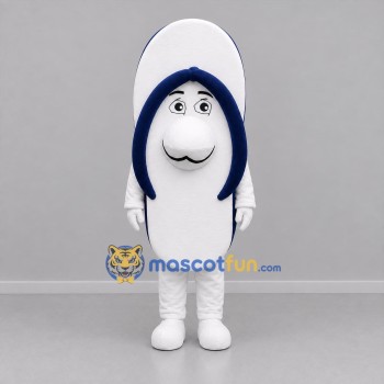 Custom White and Navy Blue Flip Flop Mascot Costume Adult Full Body Suit for Beach Events
