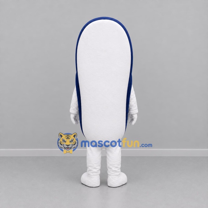 Custom White and Navy Blue Flip Flop Mascot Costume Adult Full Body Suit for Beach Events