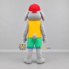 Custom Gray Yellow and Green Rabbit Mascot Costume Adult Full Body Suit for Children's Events