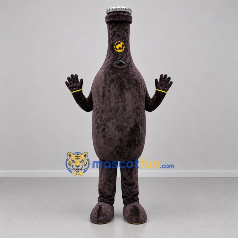 Custom Dark Brown Bottle Mascot Costume Adult Full Body Suit for Product Promotions