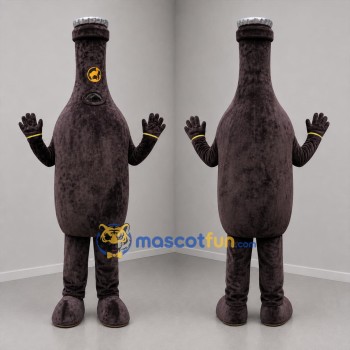Custom Dark Brown Bottle Mascot Costume Adult Full Body Suit for Product Promotions