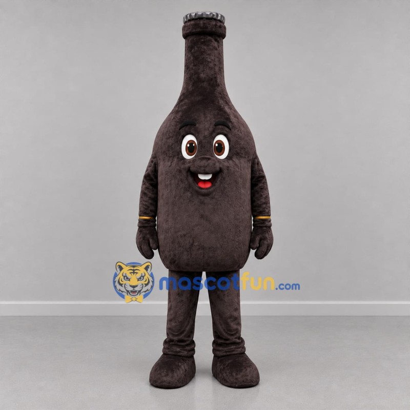 Custom Dark Brown Bottle Mascot Costume Adult Full Body Suit for Product Promotions