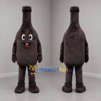 Custom Dark Brown Bottle Mascot Costume Adult Full Body Suit for Product Promotions