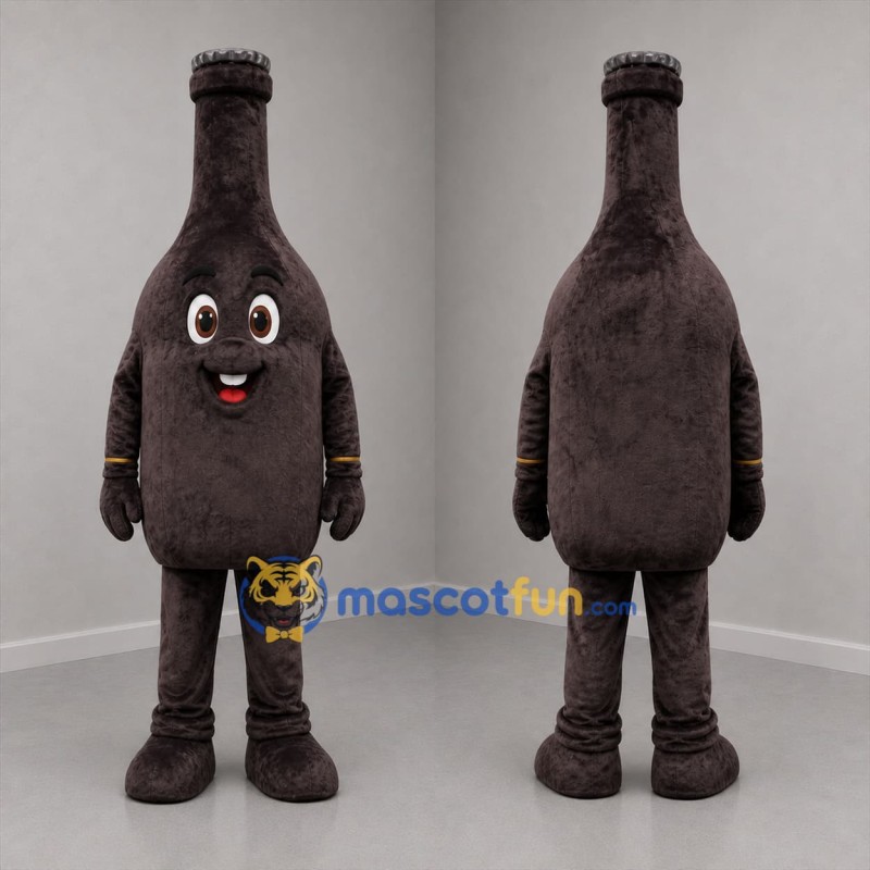 Custom Dark Brown Bottle Mascot Costume Adult Full Body Suit for Product Promotions