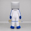 Custom White Blue and Silver Desktop Computer Mascot Costume Adult Full Body Suit for Technology Events