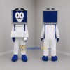 Custom White Blue and Silver Desktop Computer Mascot Costume Adult Full Body Suit for Technology Events