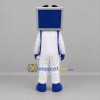 Custom White Blue and Silver Desktop Computer Mascot Costume Adult Full Body Suit for Technology Events