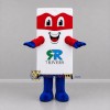 Custom White Red and Blue Rectangular Superhero Mascot Costume Adult Full Body Suit for Promotional Events