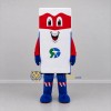 Custom White Red and Blue Rectangular Superhero Mascot Costume Adult Full Body Suit for Promotional Events