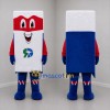 Custom White Red and Blue Rectangular Superhero Mascot Costume Adult Full Body Suit for Promotional Events