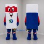 Custom White Red and Blue Rectangular Superhero Mascot Costume Adult Full Body Suit for Promotional Events