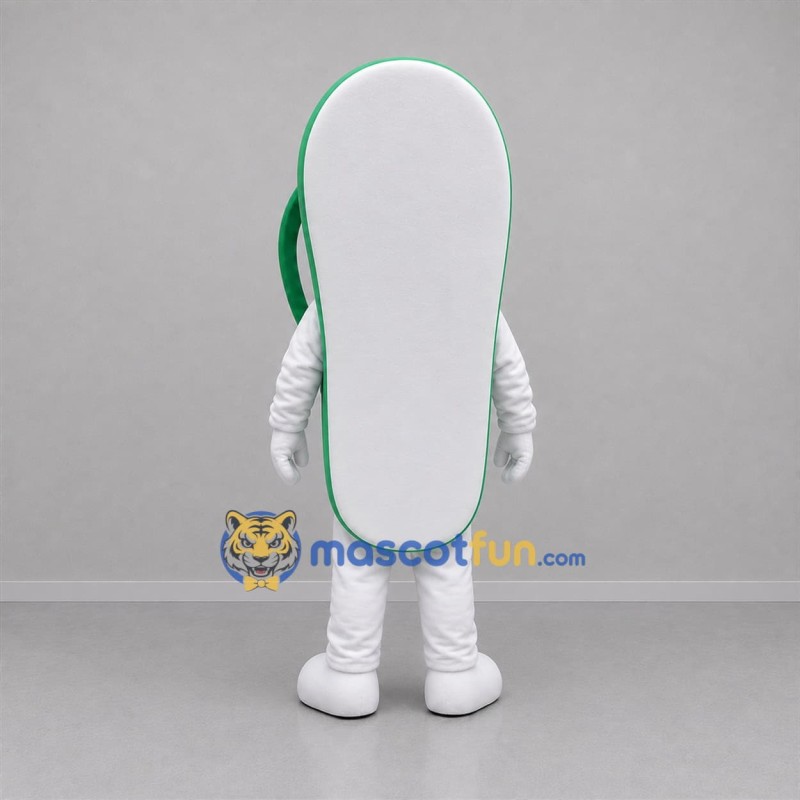 Custom White and Green Flip Flop Mascot Costume Adult Full Body Suit for Beach Events
