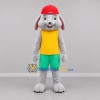 Custom Gray Yellow and Green Rabbit Mascot Costume Adult Full Body Suit for School Events