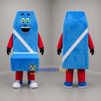 Custom Blue Red and White Car Seat Mascot Costume Adult Full Body Suit for Road Safety Events