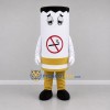 Custom White Black and Gold No Smoking Cigarette Mascot Costume Adult Full Body Suit for Health Awareness Events