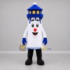 Custom White and Blue Lighthouse Mascot Costume Adult Full Body Suit for Coastal Events