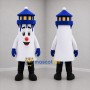 Custom White and Blue Lighthouse Mascot Costume Adult Full Body Suit for Coastal Events