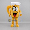Custom Yellow and White Beer Mug Mascot Costume Adult Full Body Suit for Beverage Festivals