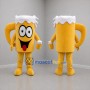 Custom Yellow and White Beer Mug Mascot Costume Adult Full Body Suit for Beverage Festivals