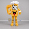Custom Yellow and White Beer Mug Mascot Costume Adult Full Body Suit for Beverage Festivals