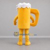 Custom Yellow and White Beer Mug Mascot Costume Adult Full Body Suit for Beverage Festivals
