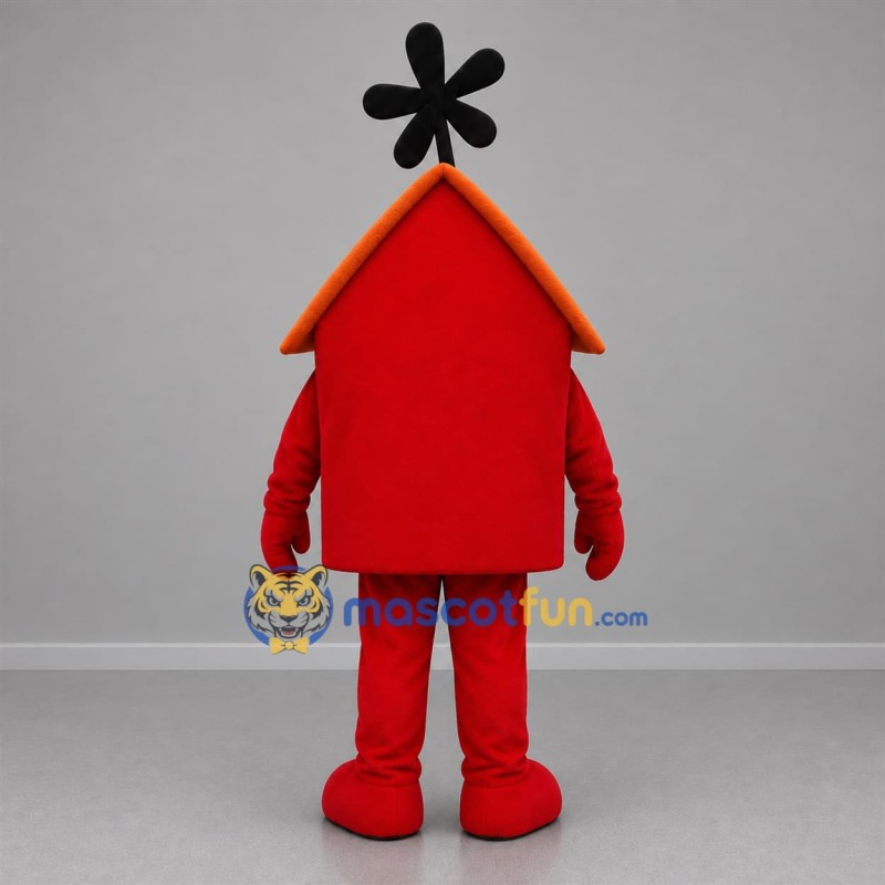 Custom Red and Orange House Mascot Costume Adult Full Body Suit for Community Events