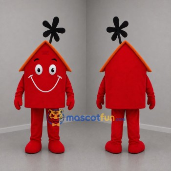 Custom Red and Orange House Mascot Costume Adult Full Body Suit for Community Events