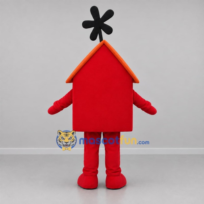 Custom Red and Orange House Mascot Costume Adult Full Body Suit for Community Events