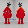 Custom Red and Orange House Mascot Costume Adult Full Body Suit for Community Events