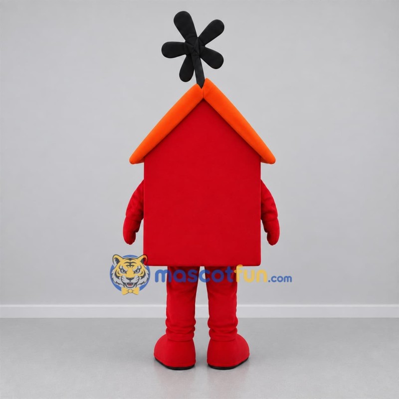 Custom Red and Orange House Mascot Costume Adult Full Body Suit for Community Events