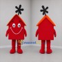 Custom Red and Orange House Mascot Costume Adult Full Body Suit for Community Events
