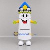 Custom White Blue and Yellow Lighthouse Mascot Costume Adult Full Body Suit for Coastal Events