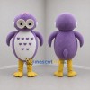 Custom Purple and White Owl Mascot Costume Adult Full Body Suit for School Events
