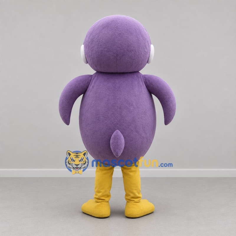 Custom Purple and White Owl Mascot Costume Adult Full Body Suit for School Events