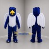 Custom Navy Blue and White Bird Mascot Costume Adult Full Body Suit for Sports Events