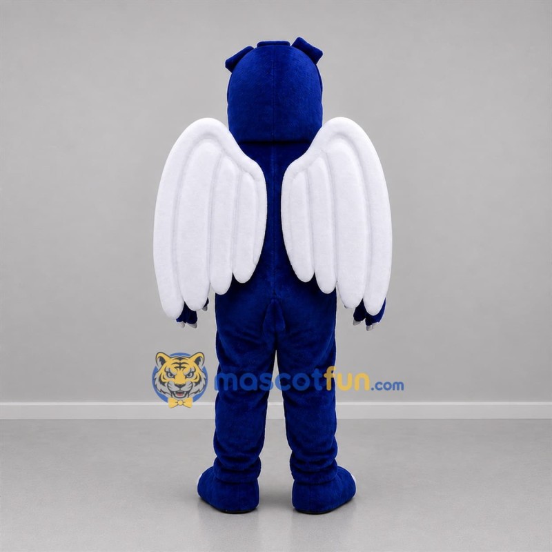 Custom Navy Blue and White Bird Mascot Costume Adult Full Body Suit for Sports Events