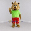 Custom Brown Green and Red Bear Mascot Costume Adult Full Body Suit for Children's Events Custom Brown Green and Red Bear Mascot Costume Adult Full Body Suit for Children's Events