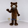 Custom Dark Brown and White Bear Mascot Costume Adult Full Body Suit for School Events