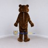 Custom Dark Brown and White Bear Mascot Costume Adult Full Body Suit for School Events