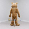 Custom Tan and Brown Spotted Cat Mascot Costume Adult Full Body Suit for Wildlife Events Custom Tan and Brown Spotted Cat Mascot Costume Adult Full Body Suit for Wildlife Events