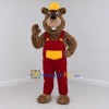 Custom Brown Red and Yellow Construction Beaver Mascot Costume Adult Full Body Suit for Community Events