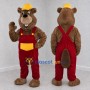 Custom Brown Red and Yellow Construction Beaver Mascot Costume Adult Full Body Suit for Community Events