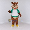 Custom Brown Green and White Squirrel Mascot Costume Adult Full Body Suit for School Events