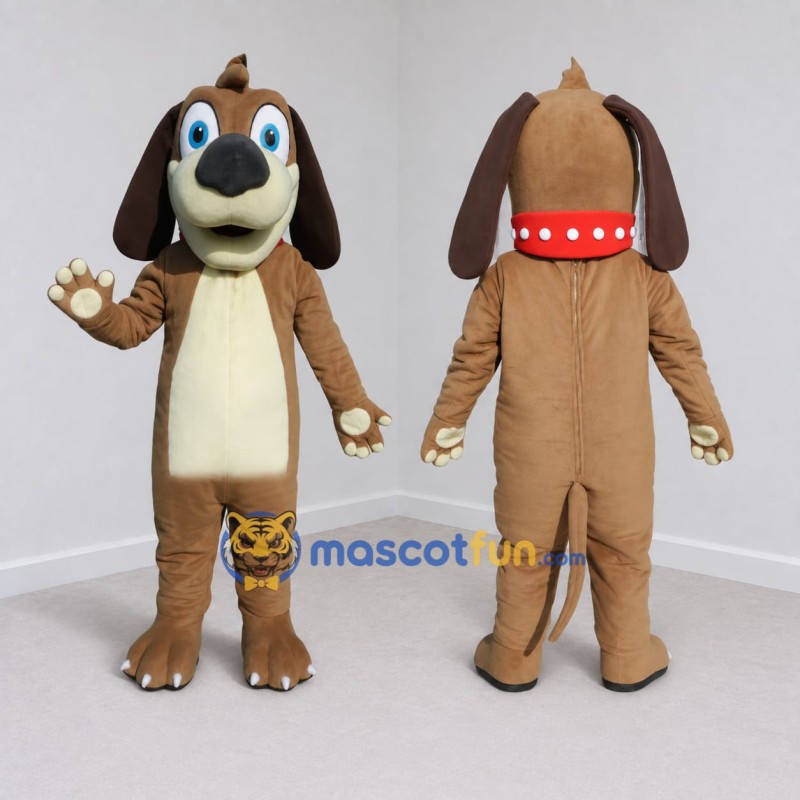 Custom Brown and Cream Dog Mascot Costume Adult Full Body Suit for Pet Events Custom Brown and Cream Dog Mascot Costume Adult Full Body Suit for Pet Events