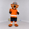 Custom Orange and Black Hockey Dog Mascot Costume Adult Full Body Suit for Sports Events Custom Orange and Black Hockey Dog Mascot Costume Adult Full Body Suit for Sports Events