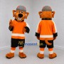 Custom Orange and Black Hockey Dog Mascot Costume Adult Full Body Suit for Sports Events